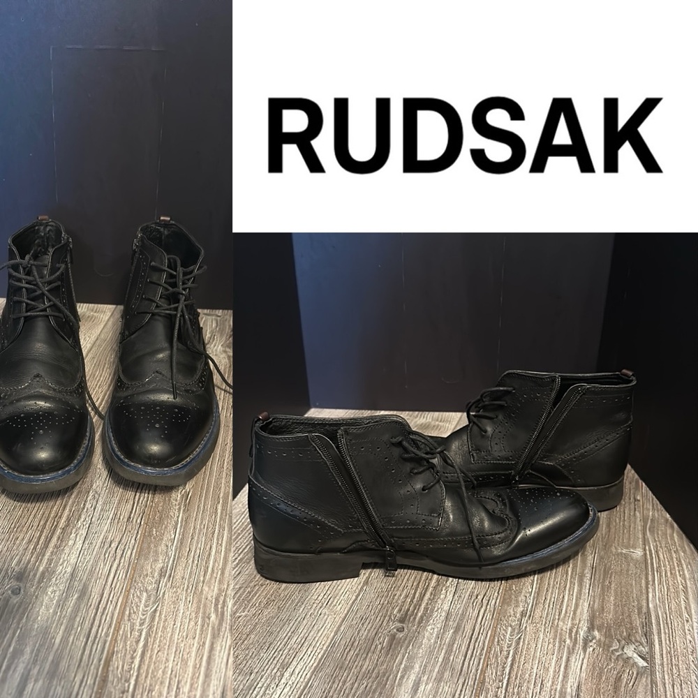 Black ✔️Rudsak   Mens leather dress ankle boots 🥾 size 44
